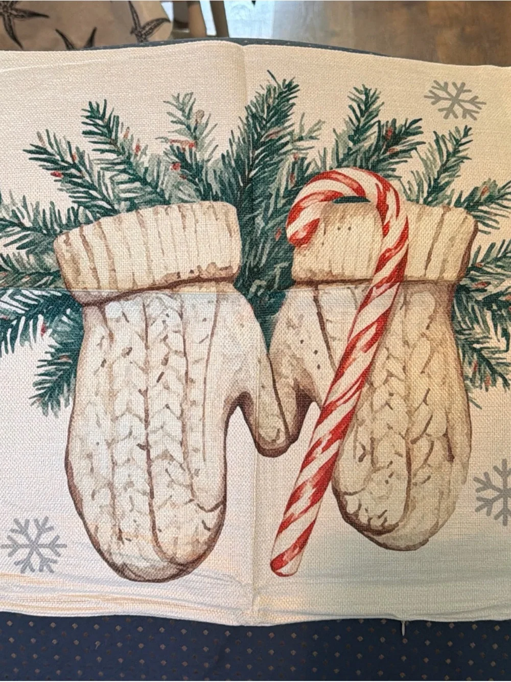 Holiday Mitten and Stocking Decorative Pillow Covers - Cream